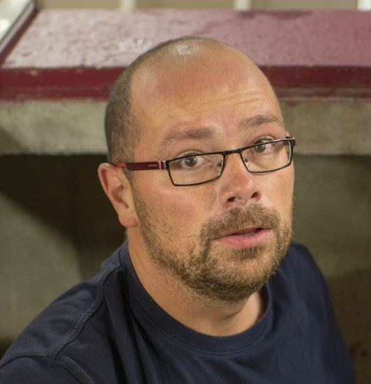 Portrait of Pascal Mugneret in the cellar.