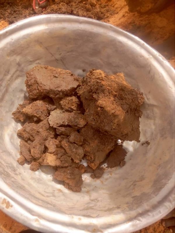 Freshly dug clay.